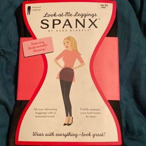 Brand new Spanx look at me leggings! Size XL black textured leggings